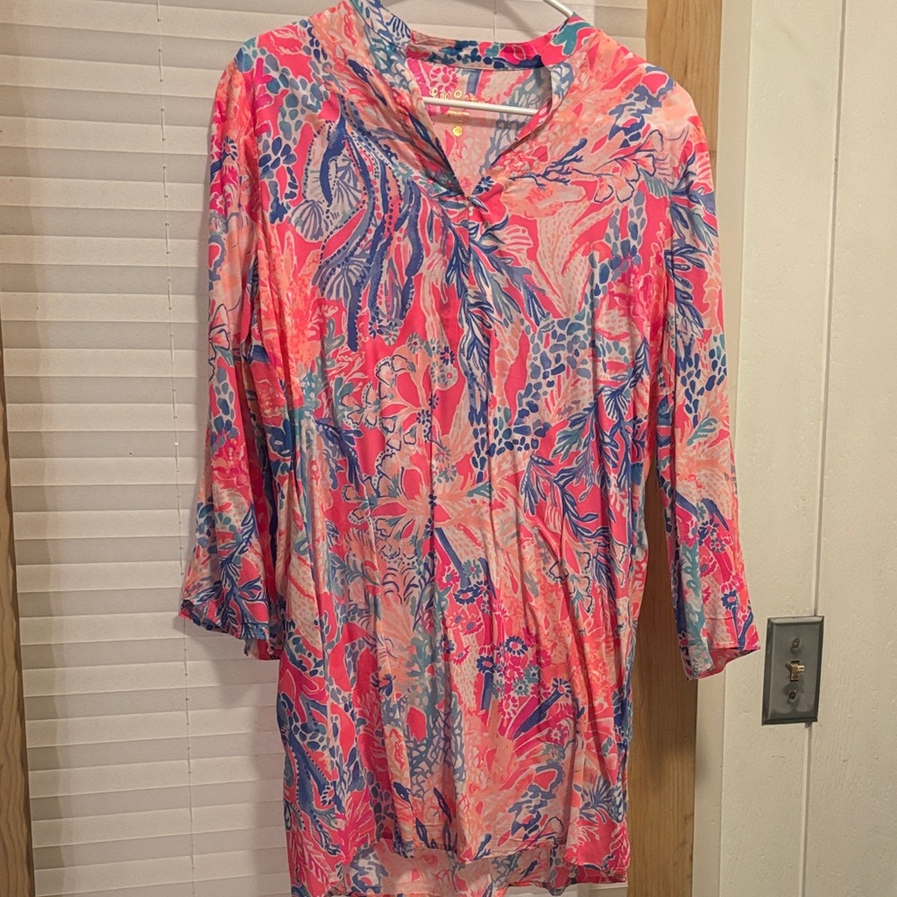 Lilly Pulitzer Vibrant Pink and Blue Coverup